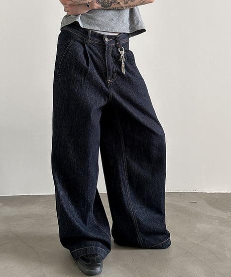 INDIGO COTTON WIDE JEANS