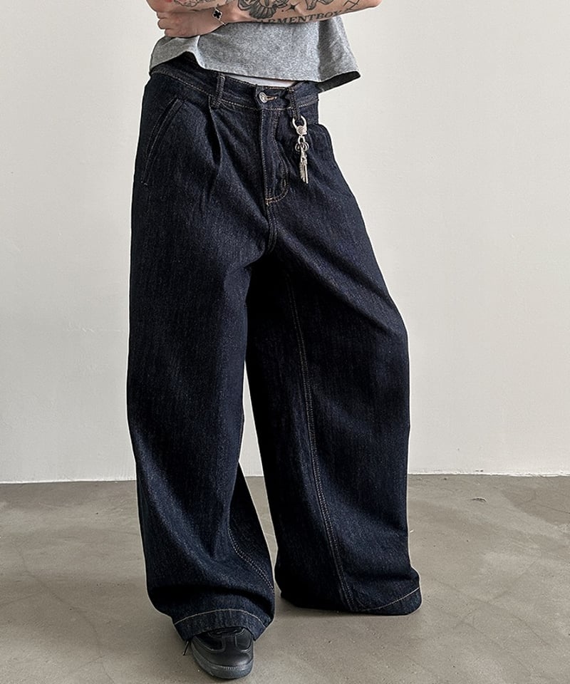 INDIGO COTTON WIDE JEANS | Urban Edge