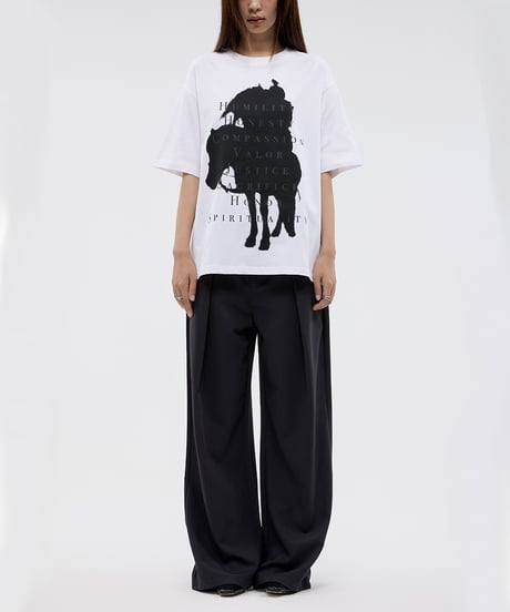 PLEATED WIDE STRAIGHT SLACKS