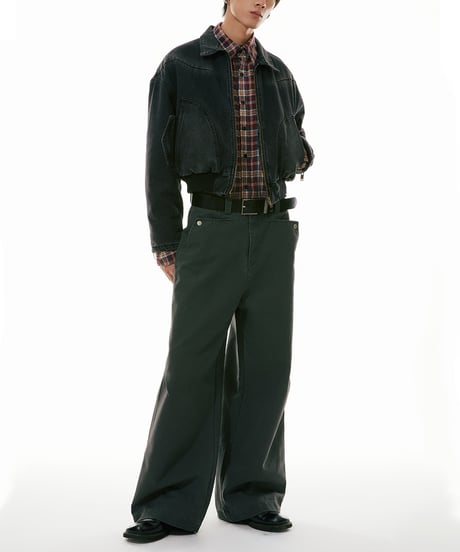 WIDE STRAIGHT WORK PANTS /2color