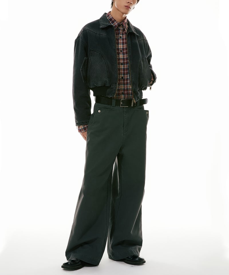 URBAN EDGE スラックスパンツ 黒 WIDE STRAIGHT WORK PANTS /2color | Urban Edge