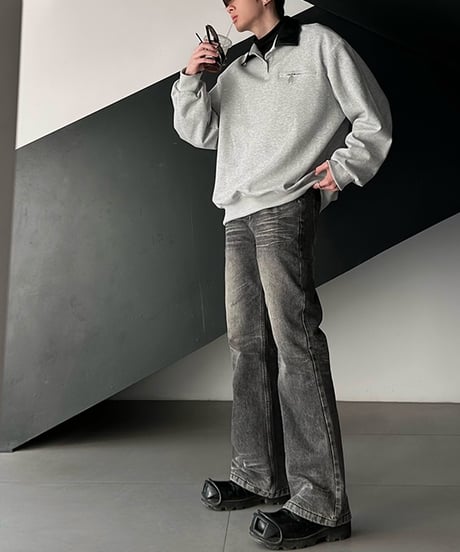 BICOLOR SWEAT POLO /2color