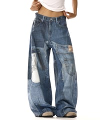 SCRAPEDGE WIDE JEANS