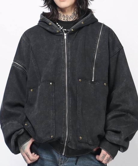 GRUNGECORE ZIP HOODIE /2color