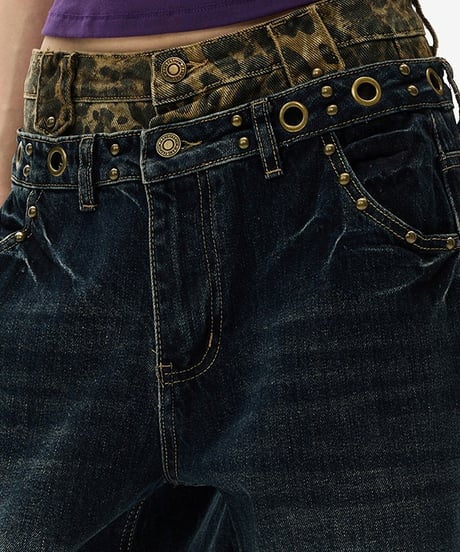 LEOPARDLAYER LOOSE DENIM