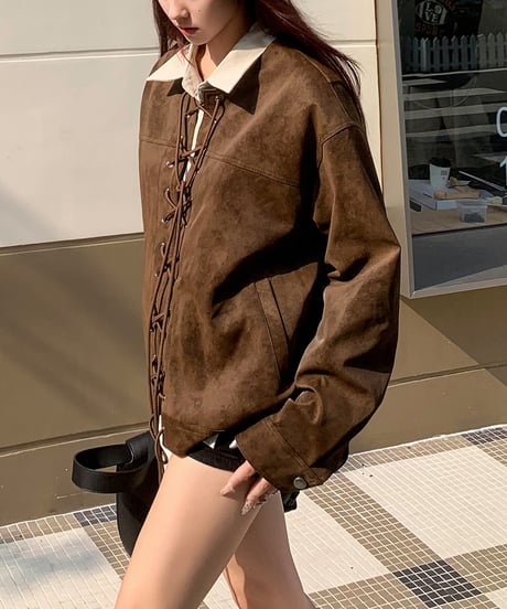 RUSTIC FAUX LEATHER JACKET