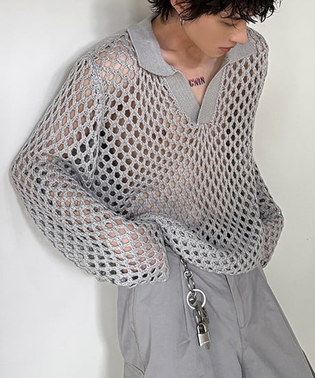 トップス NKNIT cotton mesh skipper knit SKIPPER KNIT TOPS｜TOPS(トップス)｜MANOF OFFICIAL ONLINE STORE