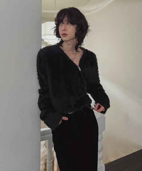MINKWAVE CROSS ZIP KNIT /2color