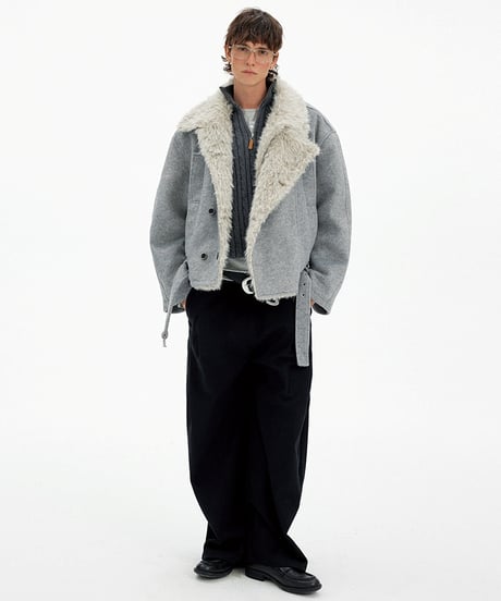 WOOLBOA BELTED JACKET /2color
