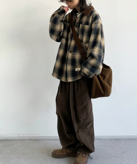 VINTAGE CHECK BOA JACKET /2color