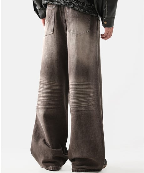 WAVY WASHED WIDE DENIM /2color