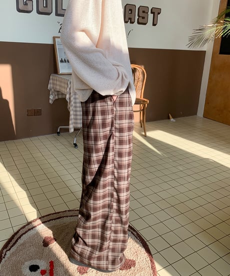 FADEBOX CHECK WIDE PANTS /2color