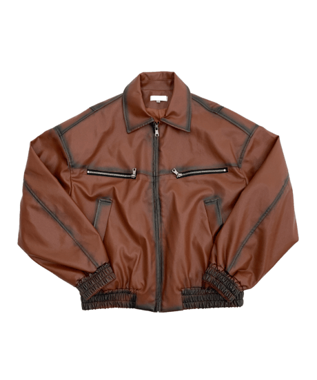 FADETRACK FAUX LEATHER JACKET /2color