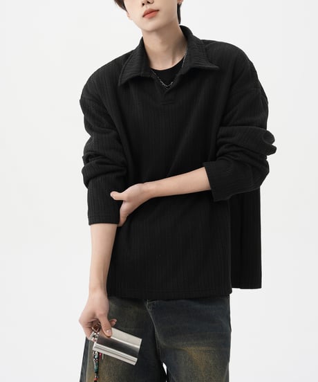LOOSE TEXTURE POLO SHIRT /2color