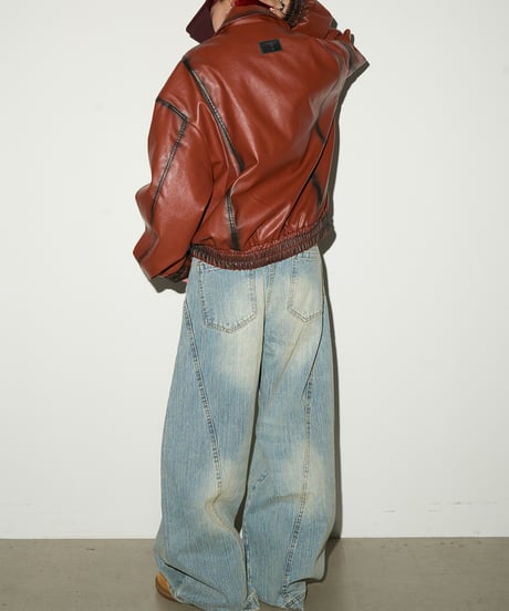 FADETRACK FAUX LEATHER JACKET /2color