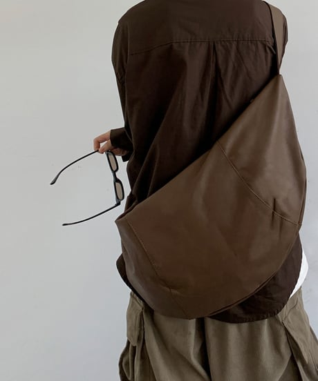 FAUXLEATHER ROUND SHOULDER BAG /2color