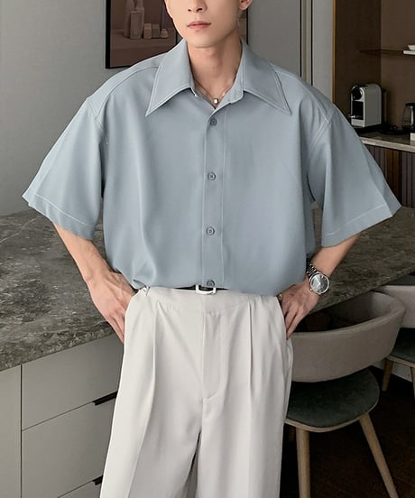 LOOSE DRAPE STITCH SHIRT /5color
