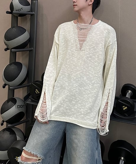 SLIT SLASH SUMMER KNIT /2color