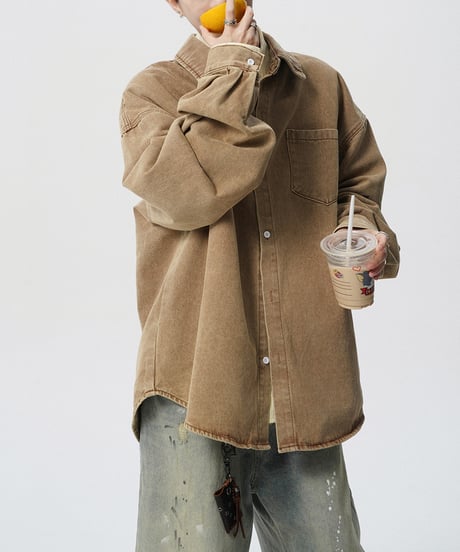 VINTAGE WASH DENIM SHIRT /3color