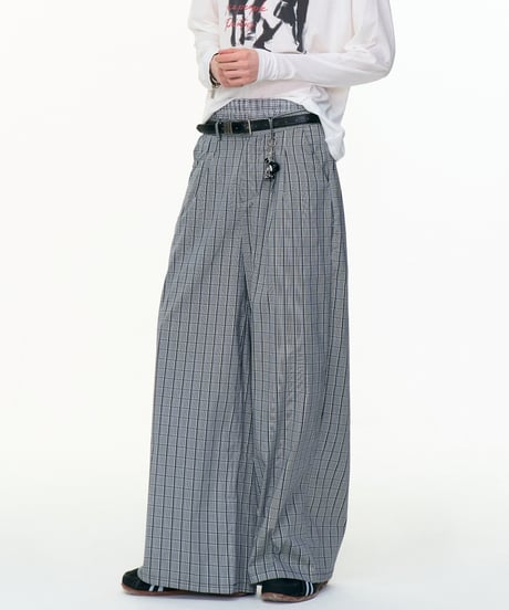 URBAN CHECK WIDE PANTS
