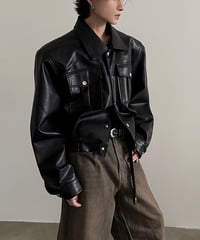 SHORT FAUX LEATHER JACKET