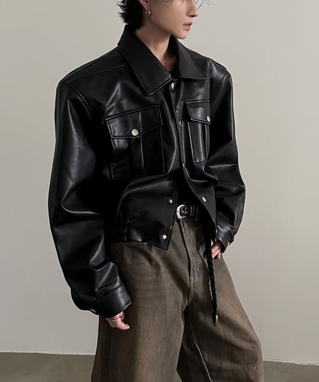 SHORT FAUX LEATHER JACKET