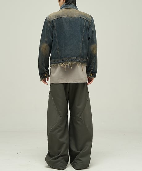 CROPPED DENIM RIDERS JACKET