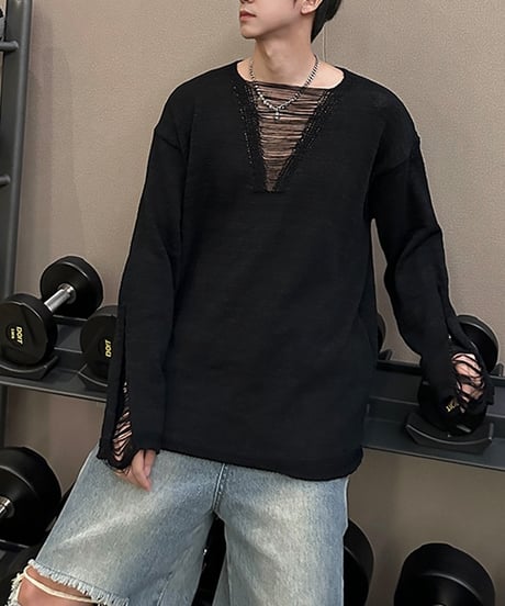 SLIT SLASH SUMMER KNIT /2color