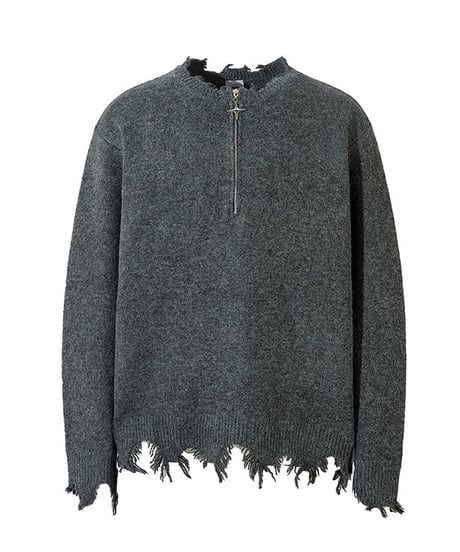 ASHNOISE HALF ZIP KNIT /2color