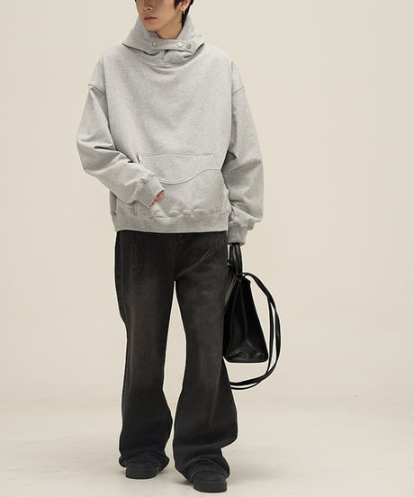 HIGH-NECK BELT HOODIE /2color