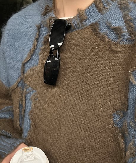 WOOL-MIX SPLICING LOOSE KNIT