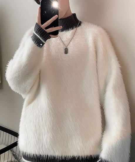 MINKLIKE RELAX MOCK KNIT /2color