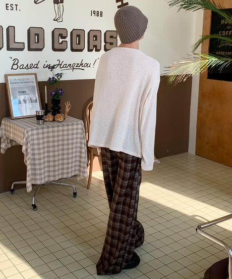 FADEBOX CHECK WIDE PANTS /2color