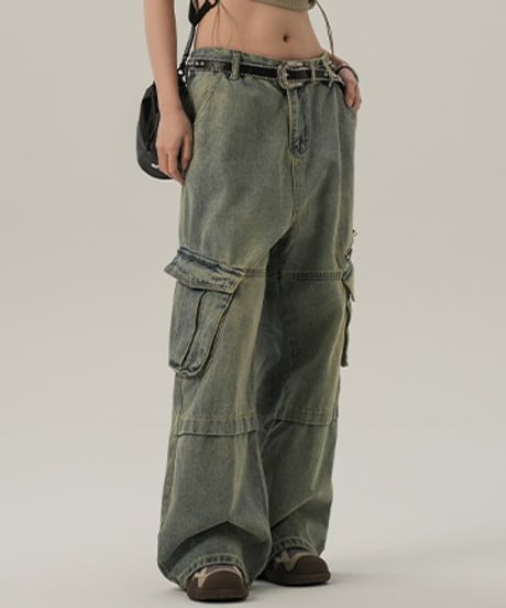 VINTAGE WASH CARGO DENIM /3color