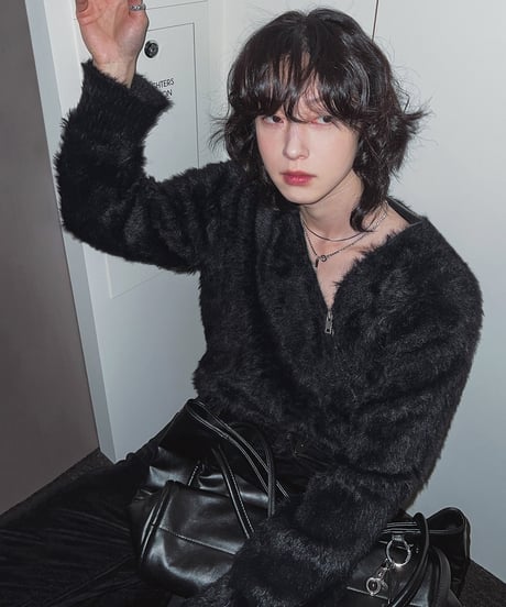 MINKWAVE CROSS ZIP KNIT /2color