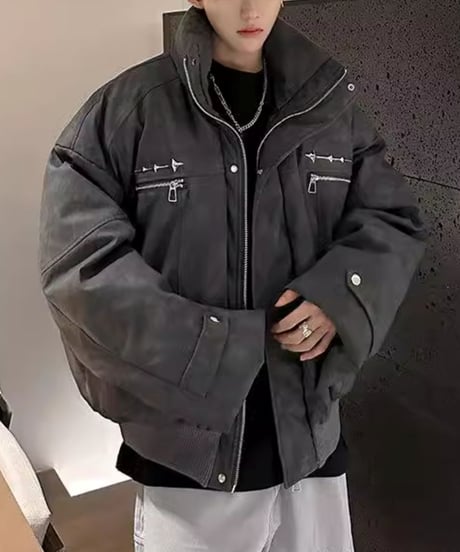 FAUX LEATHER DOWN BLOUSON /2color