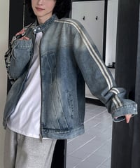 VINTAGE TRACK DENIM JACKET