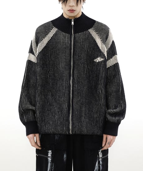 BLOCKNOISE ZIP CARDIGAN /3color