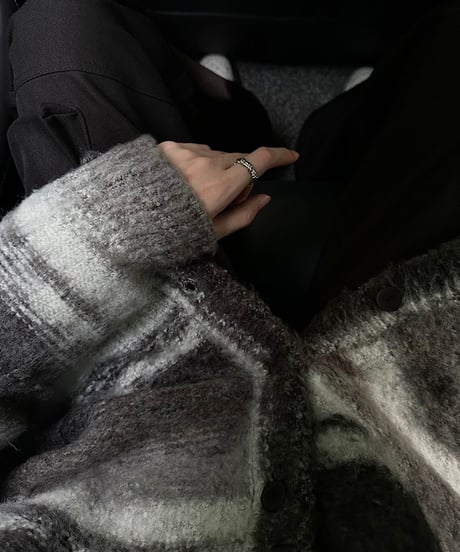 MOHAIR-LIKE STRIPED KNIT CARDIGAN /5color