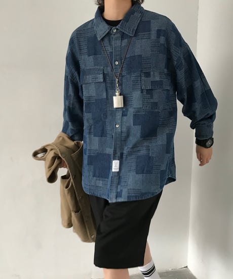 ETHNIC STYLE DENIM SHIRT /2color