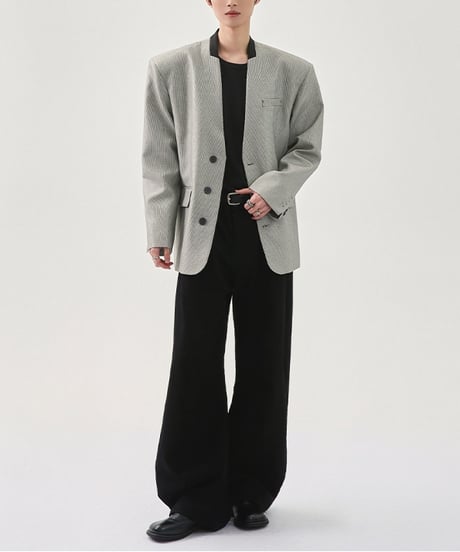 MONOCHROME NO-COLLAR JACKET