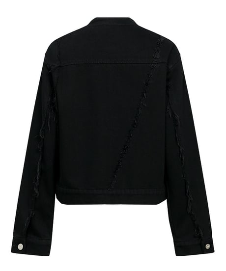 NO-COLLAR SHORT DENIM JACKET
