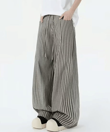 WIDE DRAPE STRIPED PANTS /2color