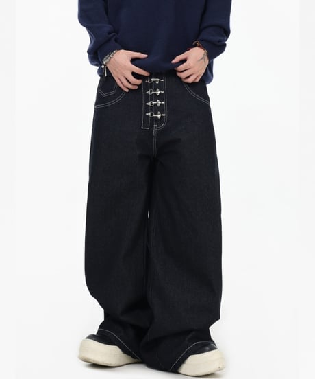 METAL TOGGLE WIDE DENIM