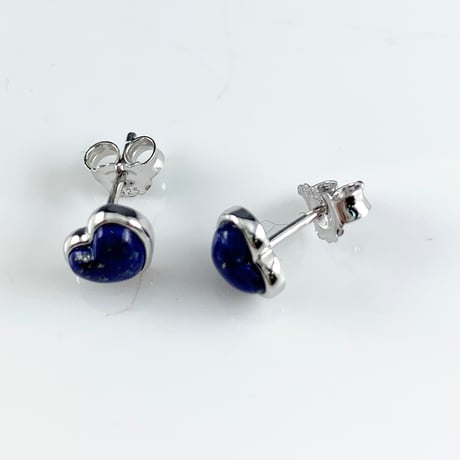 ハート型石付きピアス（ラピス・ターコイズ・シェル）