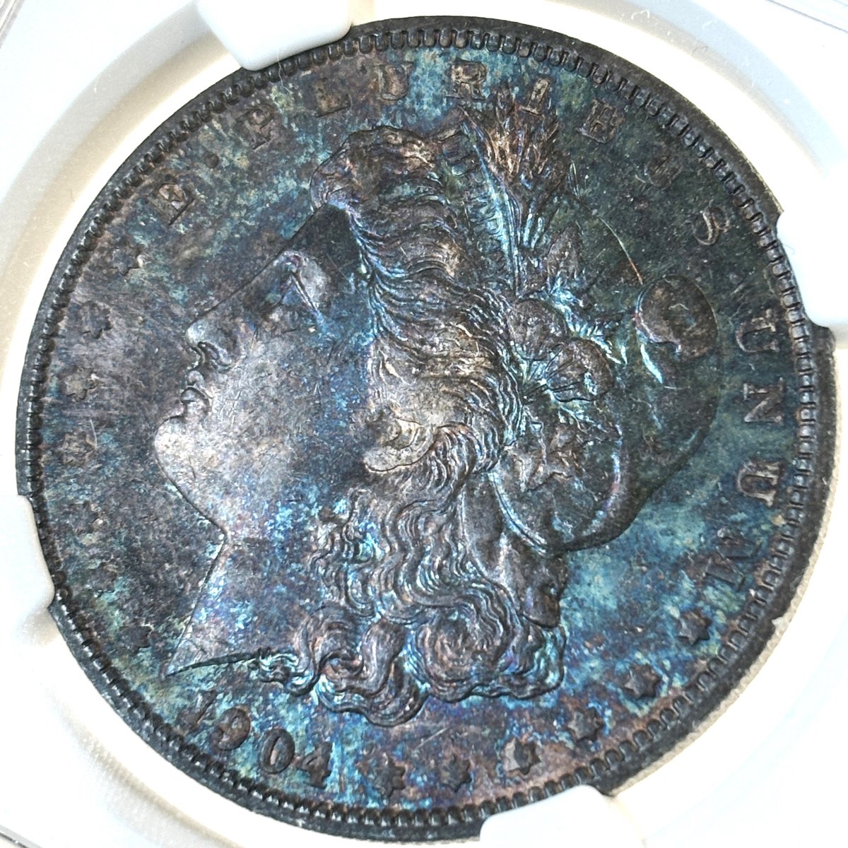 唯一無二】◇奇跡のブルートーン◇1904 モルガンダラー NGC MS62 唯一無二】◇奇跡のブルートーン◇1904 モルガンダラー NGC MS62