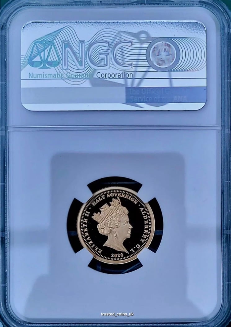 2020年 オルダニー島 スリーグレーセス 1/4ソブリン NGC PF70UC 【公式