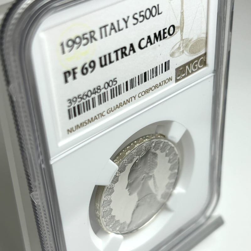 1967年イタリア500リラ銀貨MS64☆ルネッサンス様式貴婦人と