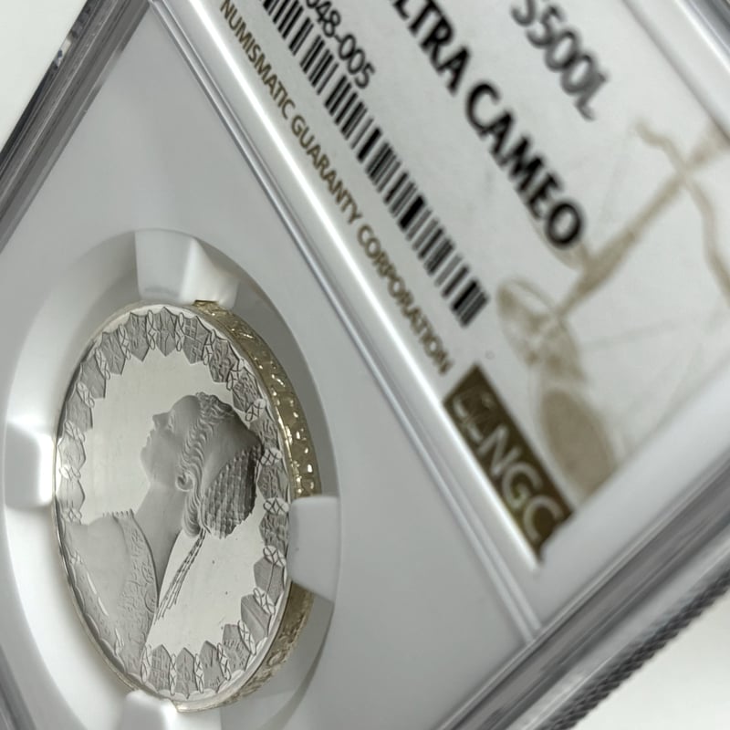 1995年 イタリア コロンブス 500リラ 銀貨 PF69 NGC 最高鑑定品