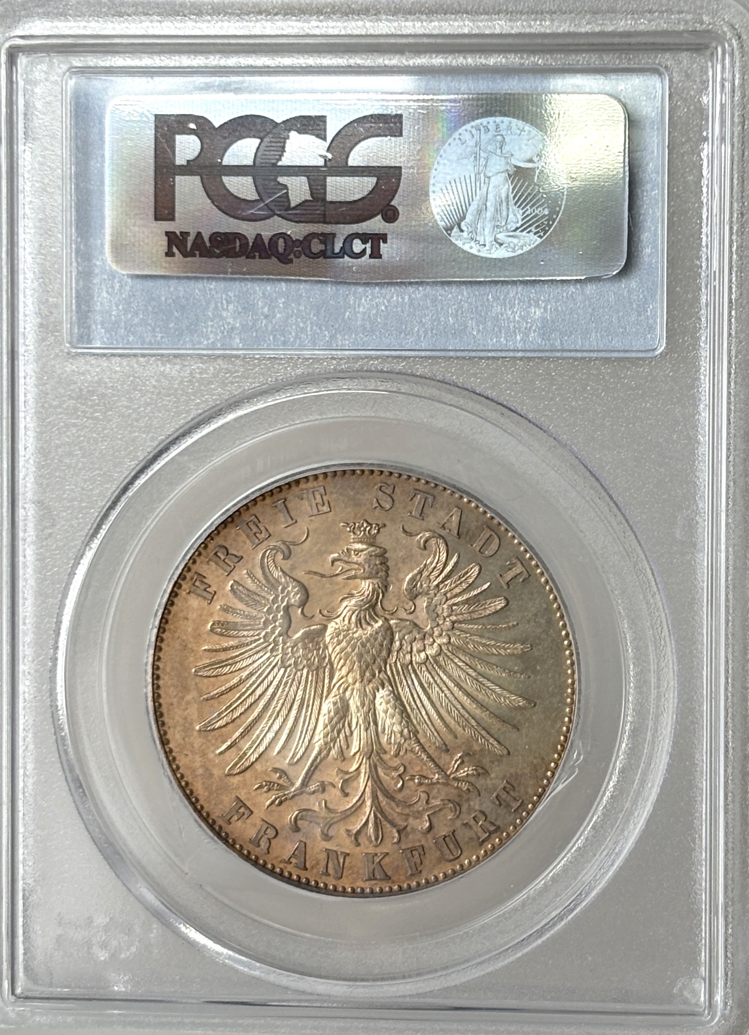 ◇自由都市フランクフルト◇1862 射撃祭 ドイツ ターラー銀貨 PR62
